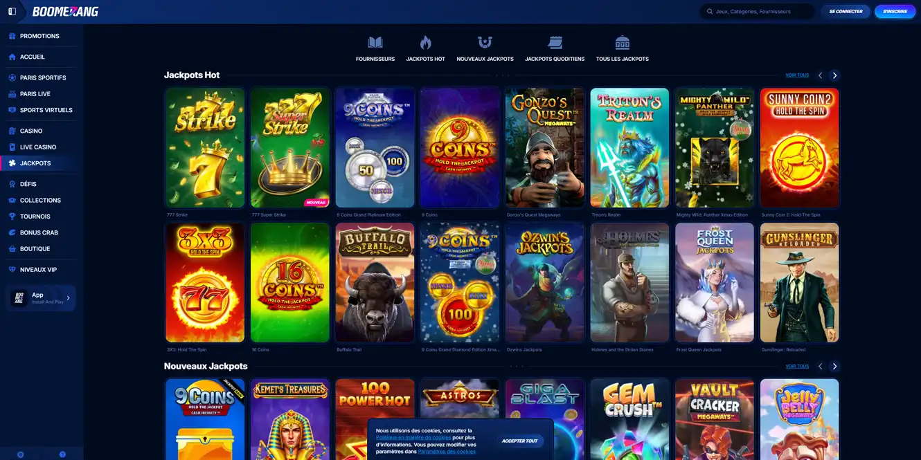 boomerang-bet casino jackpots